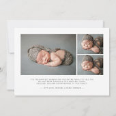 ようこそミニマル生誕発表写真カード 案内状 (裏面)