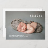 ようこそミニマル生誕発表写真カード 案内状 (正面/裏面)