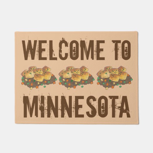 ようこそミネソタ熱い皿タートカセロール ドアマット (正面)
