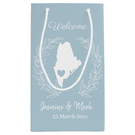 ようこそメイン結婚式の引き出物カスタム     スモールペーパーバッグ (裏面)