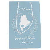 ようこそメイン結婚式の引き出物カスタム    ミディアムペーパーバッグ (正面)