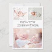 ようこそモダンスクリプトフォトコラージュ誕生 案内状 (裏面)