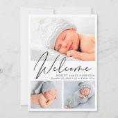 ようこそモダンスクリプト4フォト誕生 案内状 (正面)