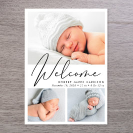 ようこそモダンスクリプト4フォト誕生 案内状