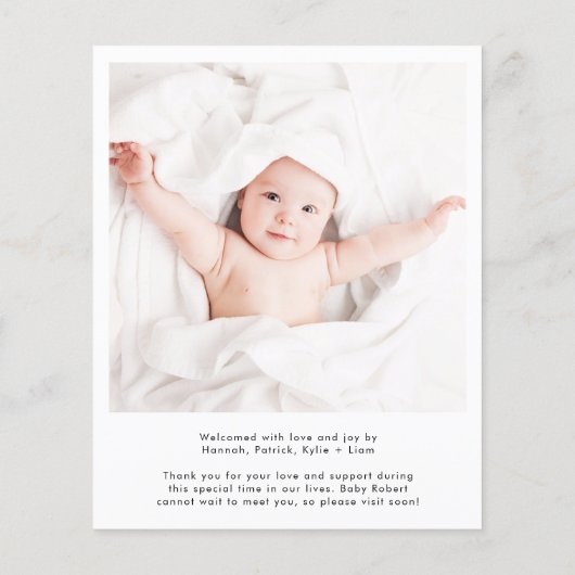 ようこそモダンスクリプト4写真の誕生のお知らせ (裏面)