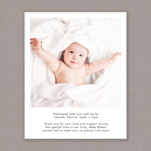 ようこそモダンスクリプト4写真の誕生のお知らせ