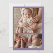 ようこそモダンスクリプト4写真の誕生のお知らせ 招待状 (裏面)