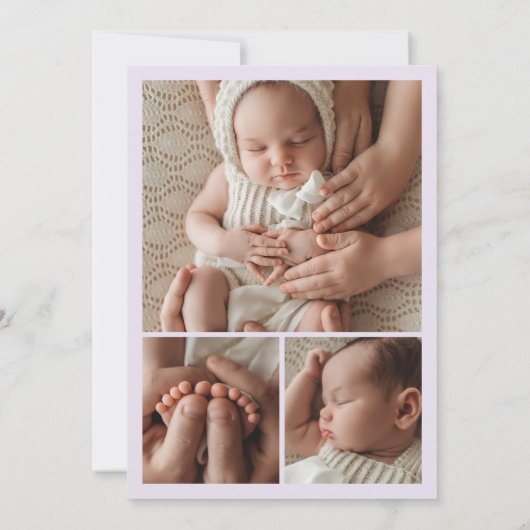 ようこそモダンスクリプト4写真の誕生のお知らせ 招待状 (裏面)