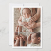 ようこそモダンスクリプト4写真の誕生のお知らせ 招待状 (裏面)