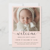 ようこそモダンスクリプト4写真の誕生のお知らせ 招待状 (正面)