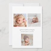 ようこそモダンベビーフォト誕生 案内状 (裏面)