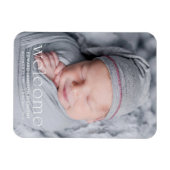 ようこそモダンベビー写真の誕生のお知らせ マグネット (横)