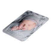 ようこそモダンベビー写真の誕生のお知らせ マグネット (左側)