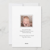 ようこそモダンベビー誕生のお知らせカード シーズンカード (裏面)