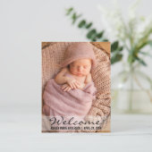 ようこそモダンベビー誕生発表葉書 案内ポストカード (スタンド正面)