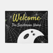 ようこそモダン幽霊ミニマルハロウィンファミリー ドアマット (正面)