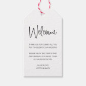 ようこそモダン抱き枕カ結婚スケット ギフトタグ (正面)