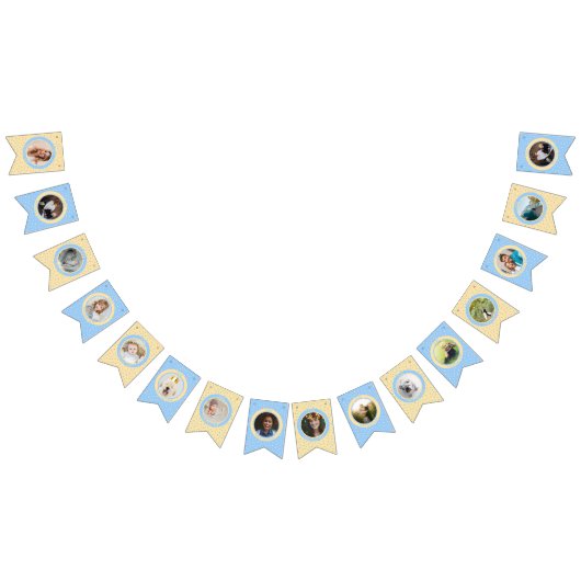 ようこそモダン新生児ボーイガール生まれたばかりの写真 バンティングフラッグ (全)