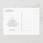 ようこそモダン誕生のお知らせ ポストカード (裏面)