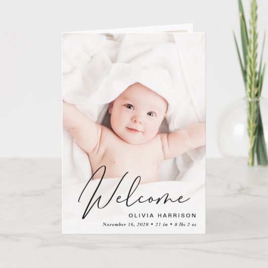 ようこそモダン4フォト誕生 案内状 (正面)