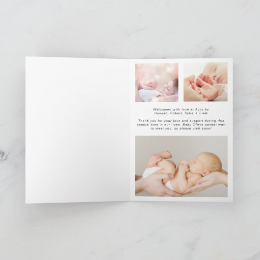 ようこそモダン4フォト誕生 案内状 (内部)