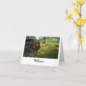 ようこそリスの挨拶状 カード (黄色い花)