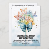 ようこそリトル・ミラクル! – ベビーシャワーパーティー招待券 招待状 (正面/裏面)