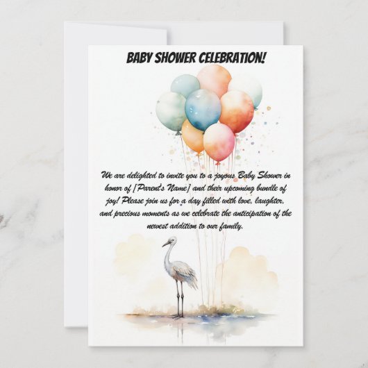 ようこそリトル・ミラクル！ – ベビーシャワーパーティー招待券 招待状 (正面)