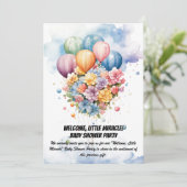 ようこそリトル・ミラクル! – ベビーシャワーパーティー招待券 招待状 (スタンド正面)