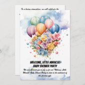 ようこそリトル・ミラクル! – ベビーシャワーパーティー招待券 招待状 (正面/裏面)