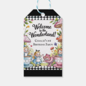 ようこそワンダーランドの最初の誕生日パーティー ギフトタグ (正面)
