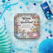 ようこそワンダーランドの最初の誕生日パーティー ペーパープレート (パーティー)