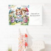 ようこそワンダーランドの最初の誕生日パーティー 横断幕 (インサイチュ)