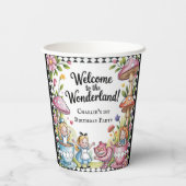 ようこそワンダーランドの最初の誕生日パーティー 紙コップ (裏面)