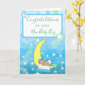 ようこそワールド新生児ボーイカード カード (黄色い花)