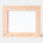 ようこそ三つ子カスタム、、トリプレットギフト、10x8"、 レーザー彫刻フレーム (正面)