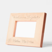 ようこそ三つ子，名前，写真， 6x4", レーザー彫刻フレーム (左)