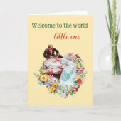 ようこそ世界の生まれたばかりのヴィンテージ新生児 カード (正面)