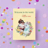 ようこそ世界の生まれたばかりのヴィンテージ新生児 カード