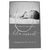 ようこそ世界の生まれたばかりの抱き枕 ミディアムペーパーバッグ (正面)