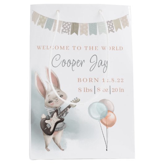 ようこそ世界の生まれたばかりの抱き枕 ミディアムペーパーバッグ (正面)