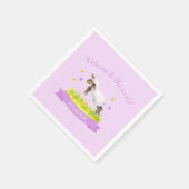 ようこそ世界へ春ラム新生児紫 スタンダードカクテルナプキン (角)