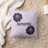 ようこそ世界パープルフラワーガール子供部屋 クッション (ブランケット)