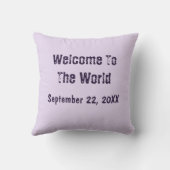 ようこそ世界パープルフラワーガール子供部屋 クッション (裏面)