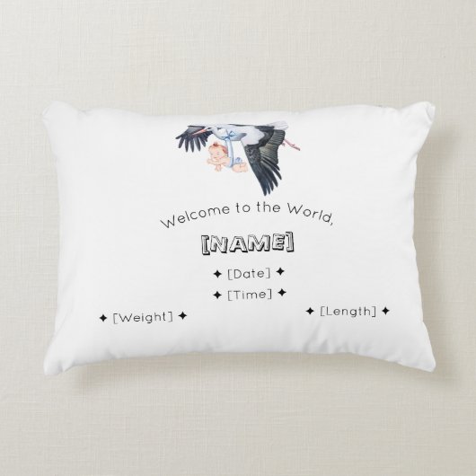 ようこそ世界名前をカスタムする&誕生統計Bab アクセントクッション (正面)