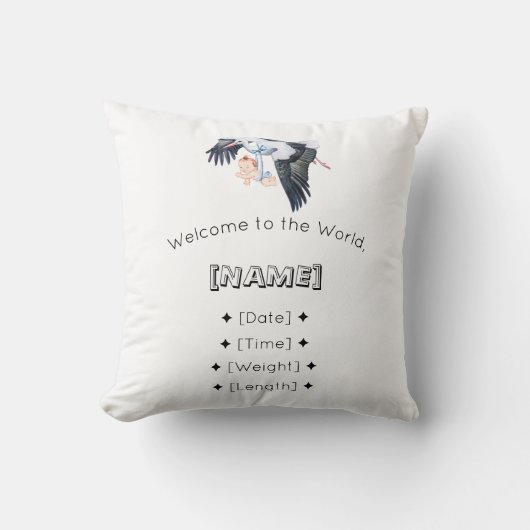 ようこそ世界名前をカスタムする&誕生統計Bab クッション (正面)