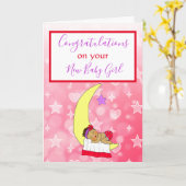 ようこそ世界新生児ガールエスニックベビーカ カード (黄色い花)