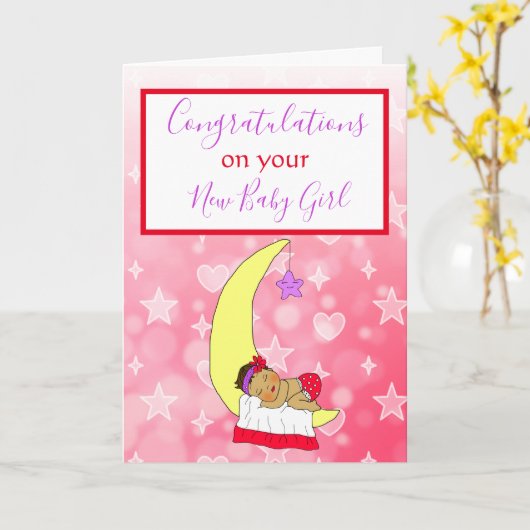 ようこそ世界新生児ガールエスニックベビーカ カード (黄色い花)