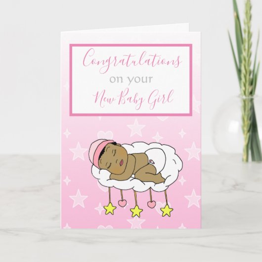 ようこそ世界新生児ガールエスニックベビー車 カード (正面)