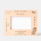 ようこそ世界男の赤ちゃん6 x 4、7 x 5写真 レーザー彫刻フレーム (正面)